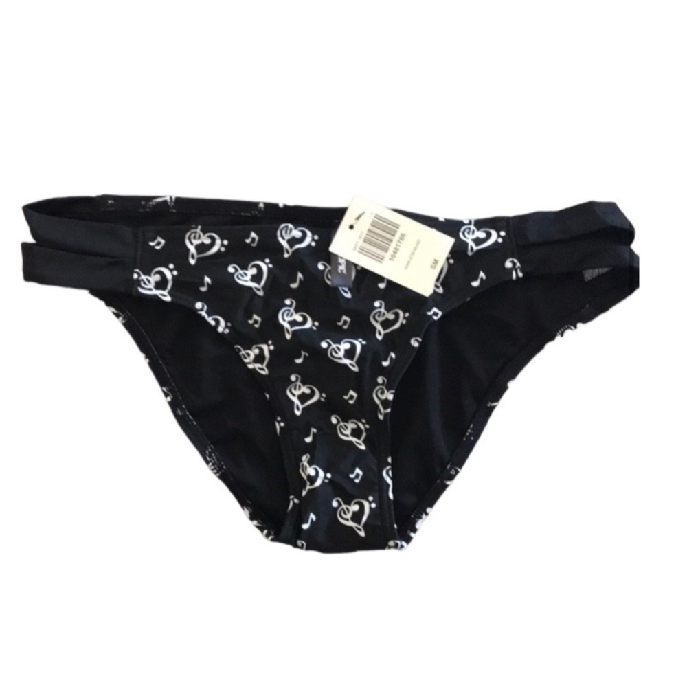 Hot Topic Music Note Heart Bikini Bottoms NWT